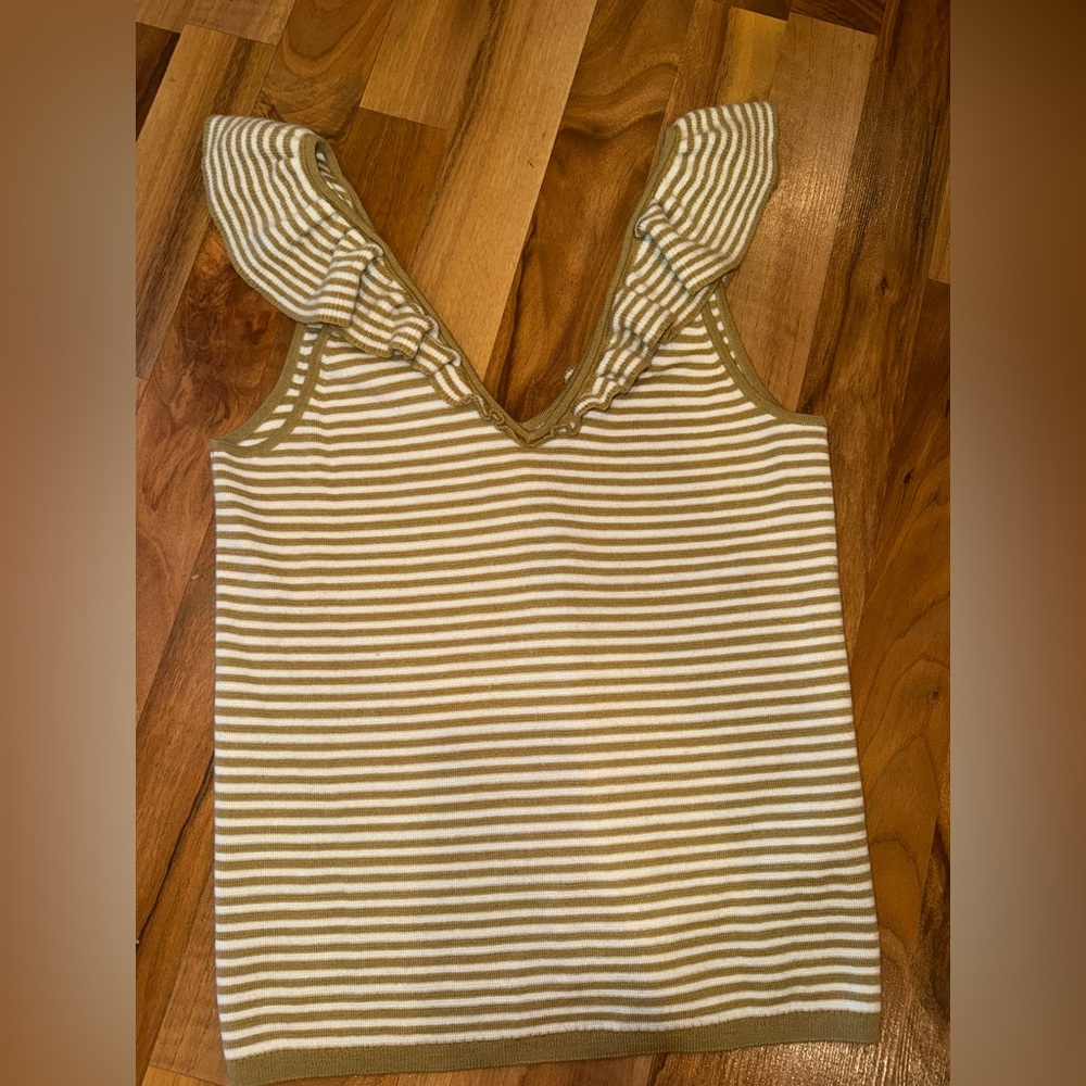 Madewell sweater tank‎ sz medium striped wool blend business casual